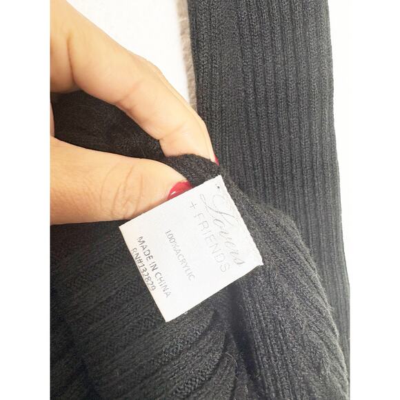 Lovers + Friends Around the Fire Ribbed Midi Sweater Dress Size XS Black Knit - Picture 6 of 14